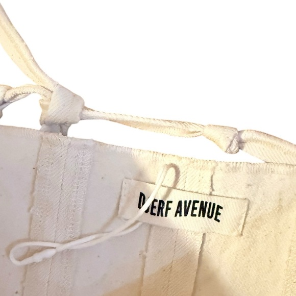 Djerf Avenue Remake Denim Top Cream Size XL - Picture 4 of 5